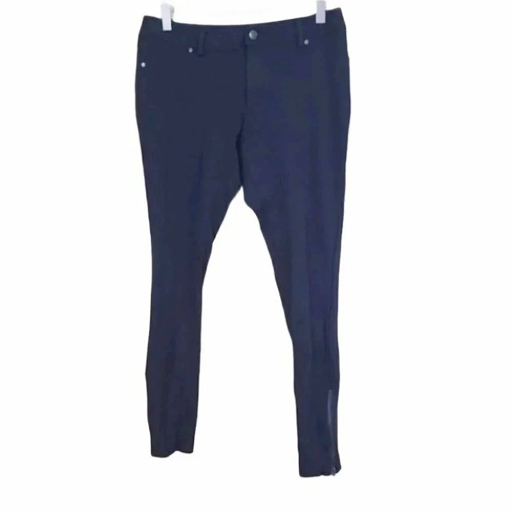 BCBGMAXAZRIA Skinny Pants 8 Black‎ Ankle Zipper Mid Rise Ponte Leggings